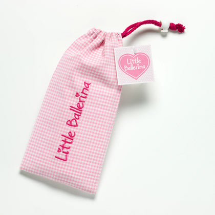 LITTLE BALLERINA Small Gingham Shoe Bag